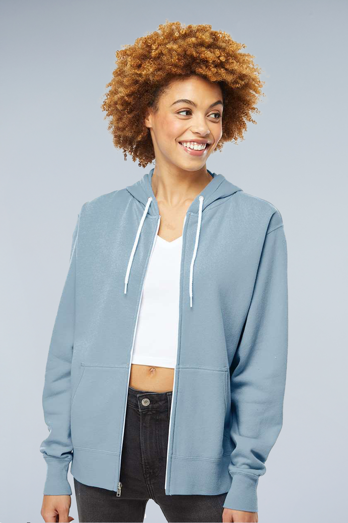 Independent Trading Co. Lightweight Full-Zip Hooded Sweatshirt | AFX90UNZ - The Lemon Print & Design Studio