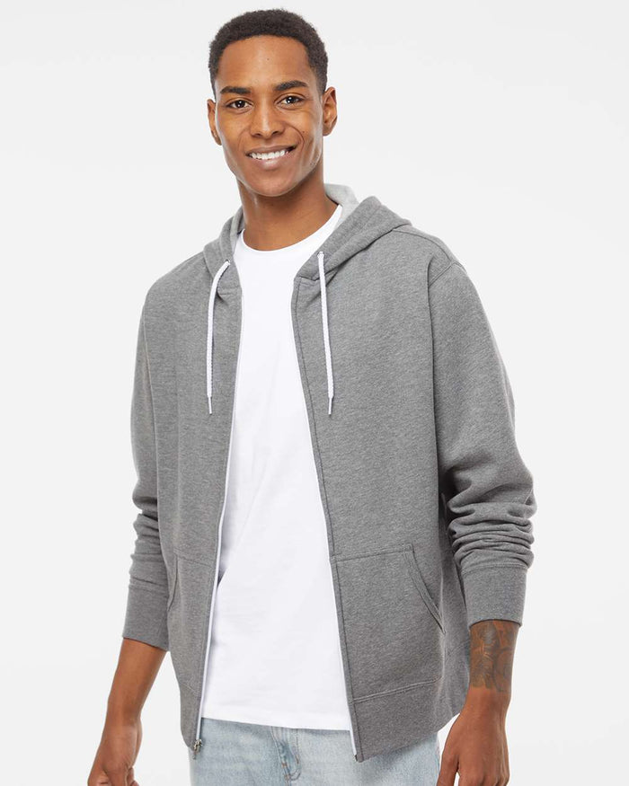 Independent Trading Co. Lightweight Full-Zip Hooded Sweatshirt | AFX90UNZ - The Lemon Print & Design Studio