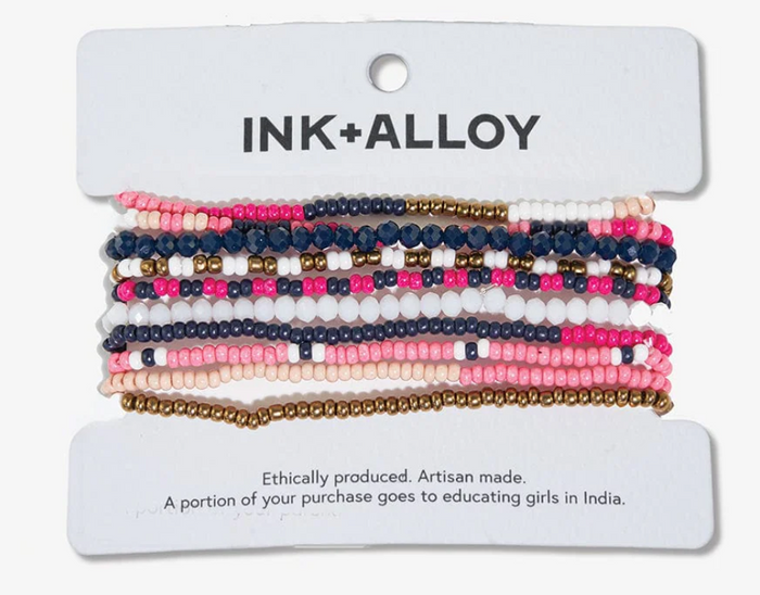 Ink+Alloy Sage 10 Strand Beaded Stretch Bracelet
