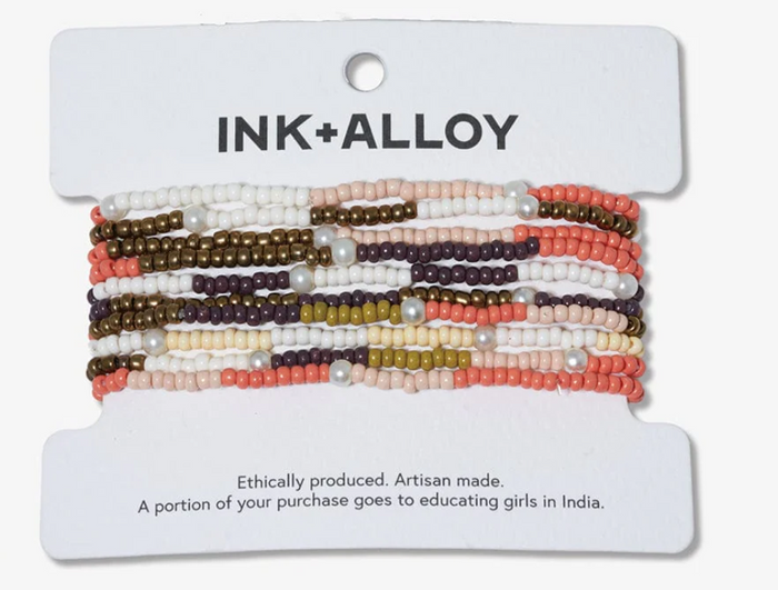 Ink+Alloy Sage 10 Strand Beaded Stretch Bracelet