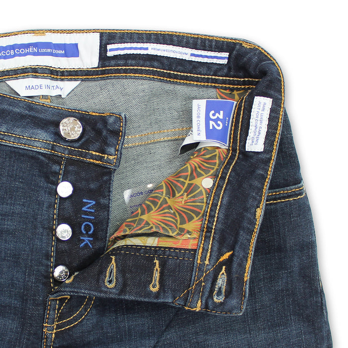 Jacob Cohen - Nick Slim Fit Royal Blue Badge Jeans - Nigel Clare