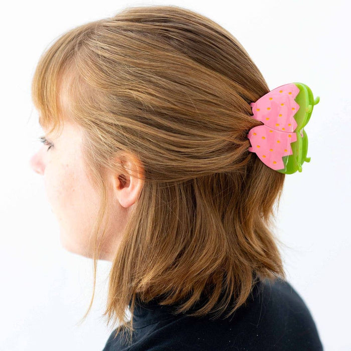 Jenny Lemons Hair Claw Clip - Large Pink Strawberry