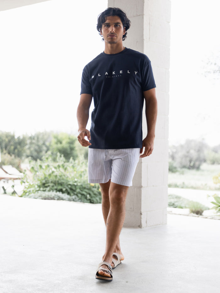 Jonah Relaxed Stripe Shorts - Grey