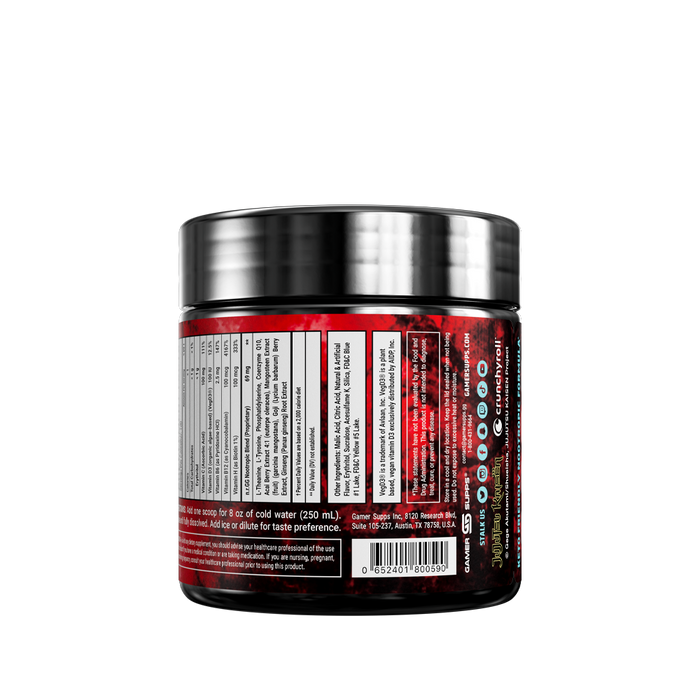 Gamer Supps x Jujutsu Kaisen Cursed Energy Caffeine Free - 100 Servings - Gamer Supps
