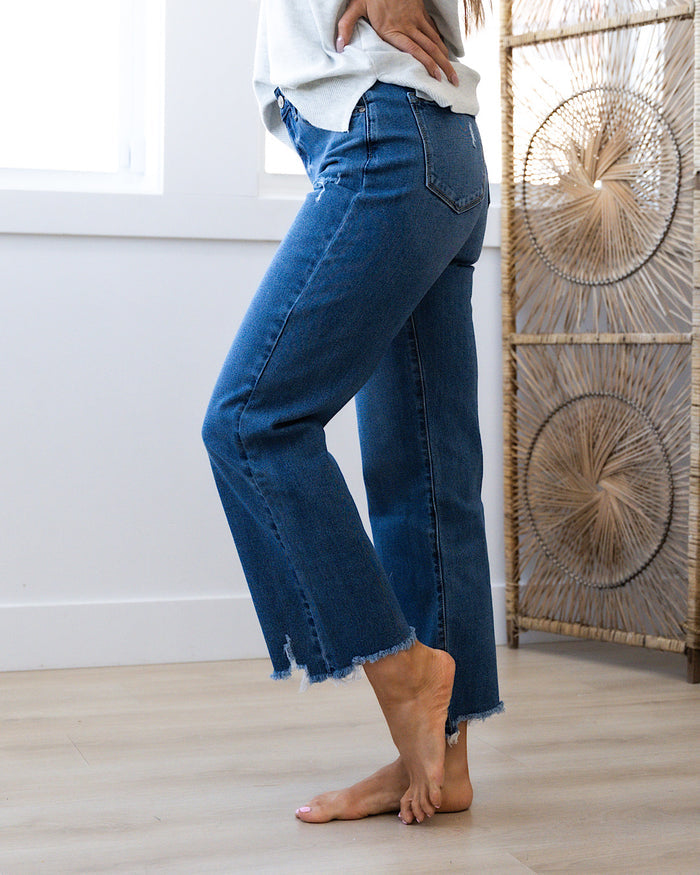 KanCan Parker Chewed Hem Wide Leg Jeans SALE KanCan