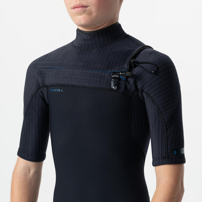 Kid's HyperFreak 2mm Short Arm Steamer Chest Zip - Black