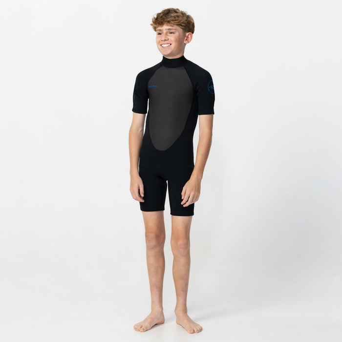 Kid's Reactor 2mm Short Sleeve Spring Suit Back Zip - Black
