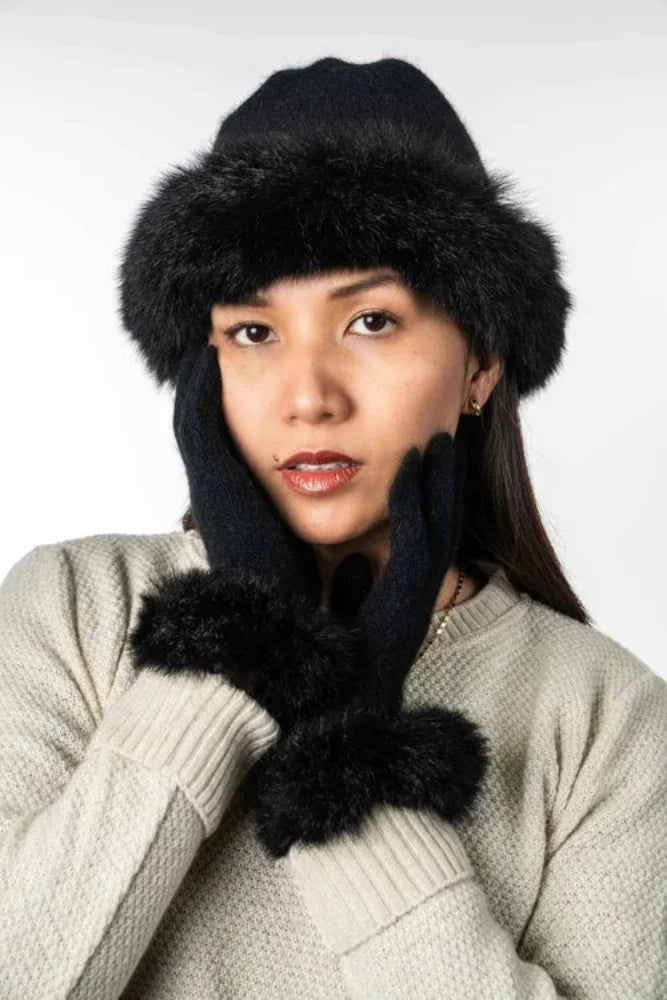 Possum and Merino  KO200 Fur Trim Beanie - A gorgeous and warm beanie, large enough to pull right down over your ears to keep out the winter chill. Generously trimmed with luxurious possum fur.  Make a set with KO56 Fur Trim Gloves.  One Size  Made proudly in New Zealand from a premium blend of 40% possum fur, 50% merino lambswool & 10% mulberry silk.
