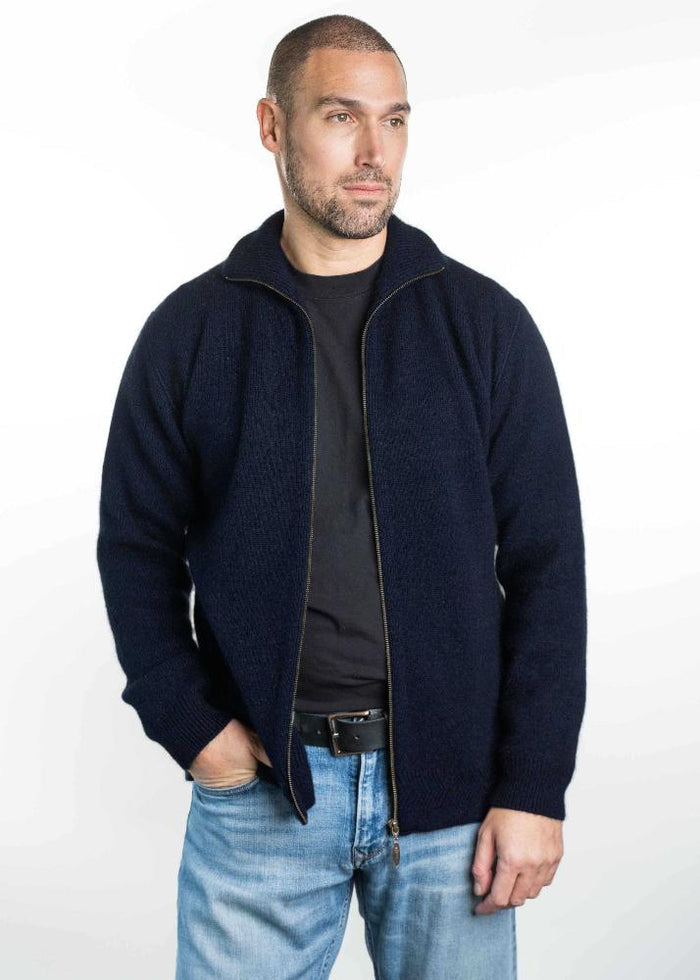 Possum and Merino  KO231 Zip Through Jacket - Our best selling jacket style.  This garment features pockets and a double layer knit structure for extra warmth.   Made proudly in New Zealand from a premium blend of 40% possum fur, 50% merino lambswool & 10% mulberry silk.