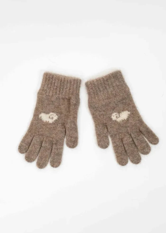 Possum and Merino  KO58 Sheep Gloves - Make a set with KO168 Sheep Beanie and KO108 Sheep Scarf.  Made proudly in New Zealand from a premium blend of 40% possum fur, 50% merino lambswool & 10% mulberry silk.