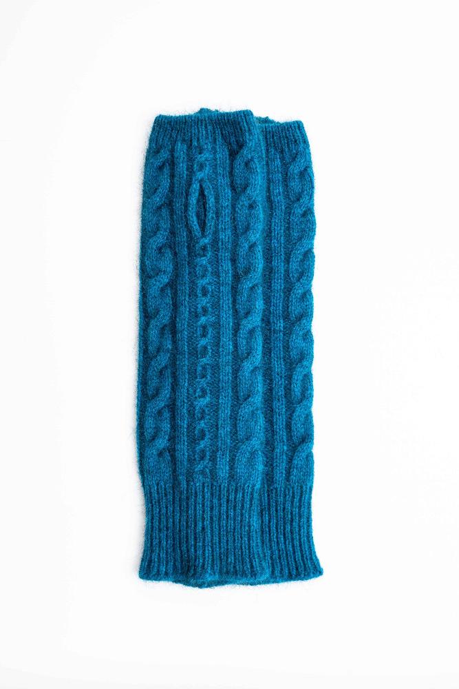 Possum and Merino  KO62 Cable Glovelets - Glovelets in a classic cable pattern.  Make a set with KO132 Cable Scarf and KO94 Cable Headband.  One Size.  Made proudly in New Zealand from a premium blend of 40% possum fur, 50% merino lambswool & 10% mulberry silk.