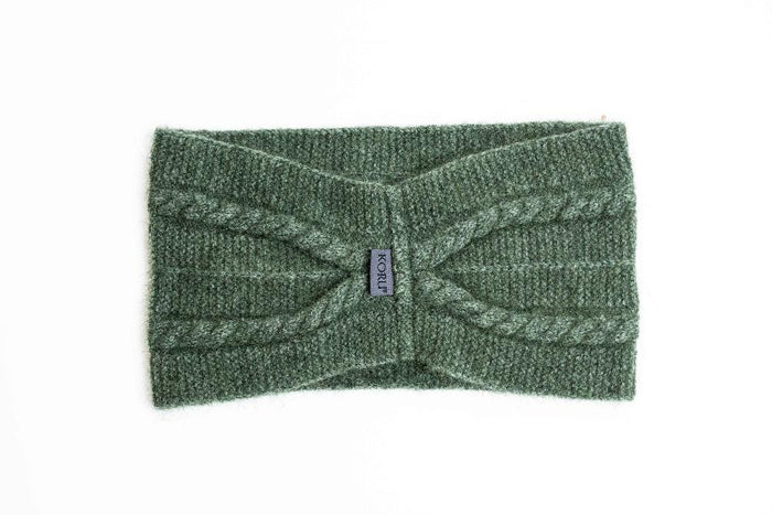 Possum and Merino  KO94 Cable Headband - Headband in a classic cable pattern.  Make a set with KO132 Cable Scarf and KO62 Cable Glovelets.  One Size.  Made proudly in New Zealand from a premium blend of 40% possum fur, 50% merino lambswool & 10% mulberry silk.