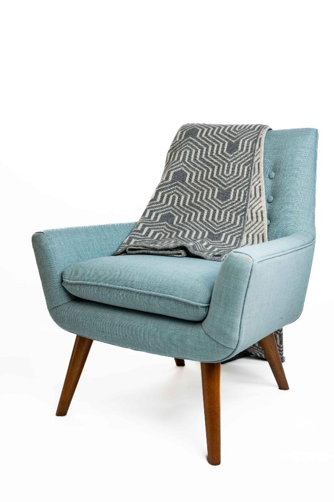Possum and Merino  KO963 Patterned Throw - A smaller sizes geometric patterned throw in a extra warm, double layer knit.  One size - Approx. 125cm x 140cm.  Made proudly in New Zealand from a premium blend of 40% possum fur, 50% merino lambswool & 10% mulberry silk.