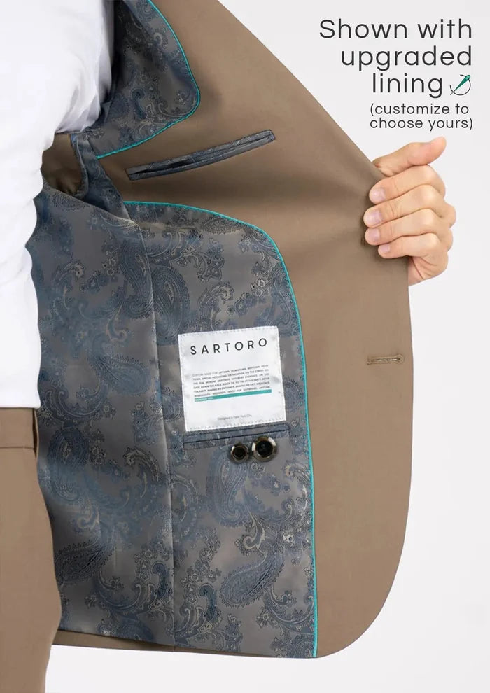 Astor Light Brown Stretch Suit - SARTORO