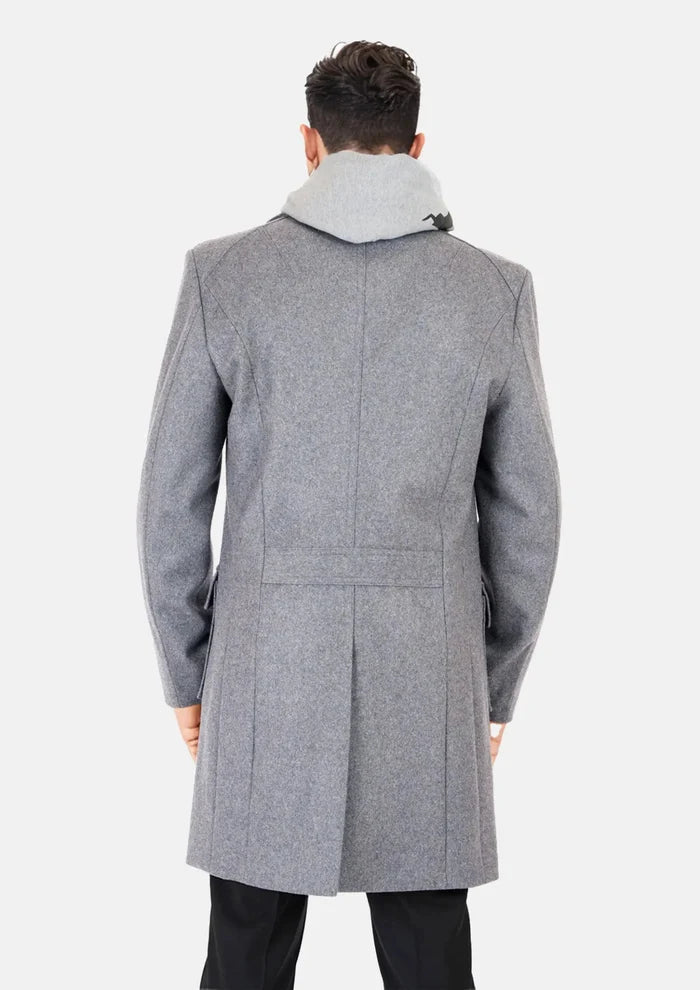 Light Grey Wool Signature Peacoat - SARTORO