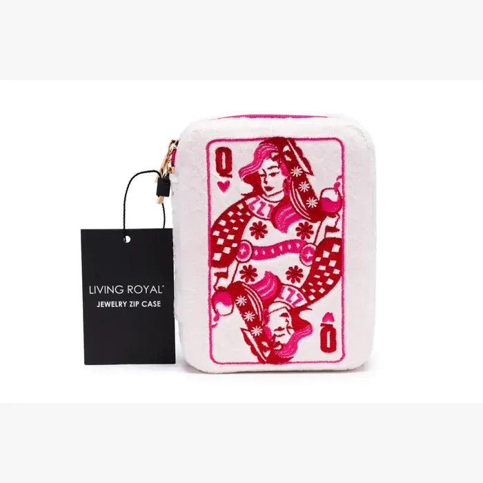 Living Royal Velvet Jewelry Zip Case - Queen of Hearts