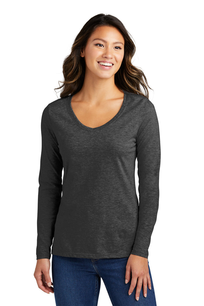 LPC450VLS  Port & Company® Women's Long Sleeve Fan Favorite™ V-Neck Tee - The Lemon Print & Design Studio