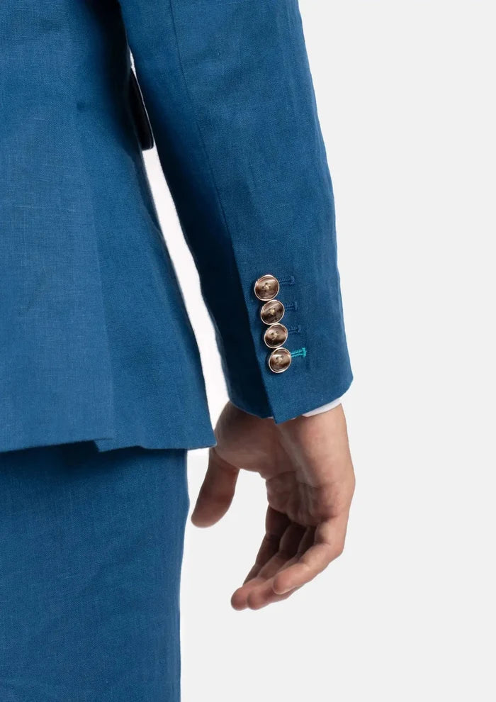 Hudson Marine Blue Linen Suit - SARTORO