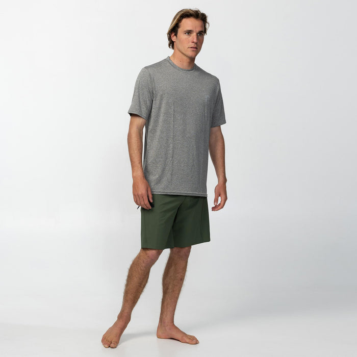 Men's 24-7 Hybrid Surf Tee Short Sleeve Rashie - Charcoal