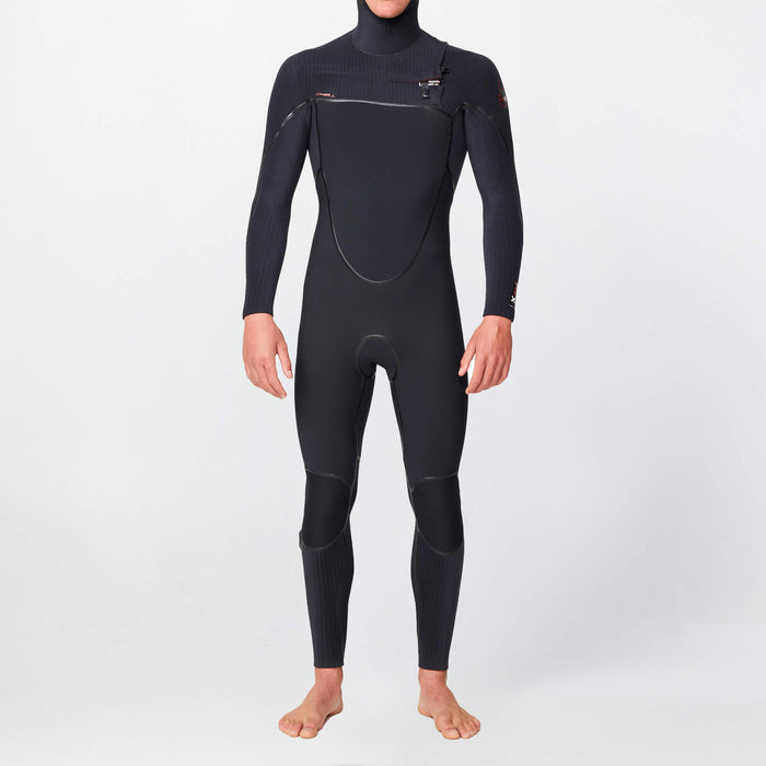 Men's HyperFire X Hooded 5/4mm Steamer Chest Zip - Black