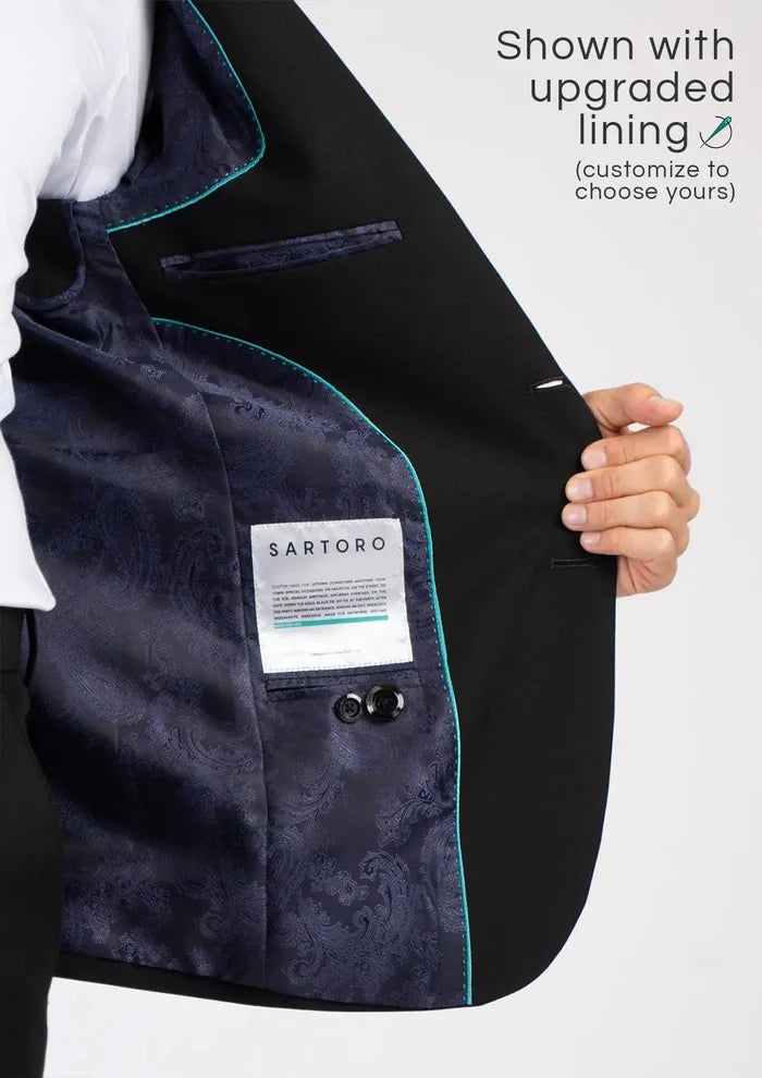 Hudson Midnight Black Stretch Jacket - SARTORO