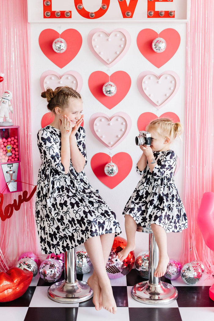 Mila & Rose 3/4 Sleeve Pocket Twirl Dress - Perfectly Tied (Final Sale)