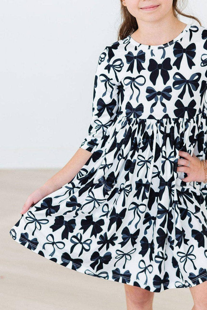 Mila & Rose 3/4 Sleeve Pocket Twirl Dress - Perfectly Tied (Final Sale)