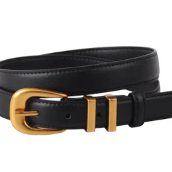 Most Wanted Leather Belt w Metal Strap Holders