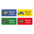 Motorbike Rectangle Name Labels 32pk