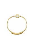 Natural Diamond Bezel-Set Chain Ring - Yellow Gold