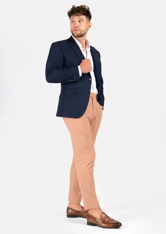 Bryant Navy Blue Stretch Jacket - SARTORO