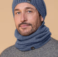 Possum and Merino  NW5053 Moss Neck Warmer - A one-piece neck warmer with moss stitch knit structure.  Composition - 40% Possum Fur, 53% Merino, 7% Silk