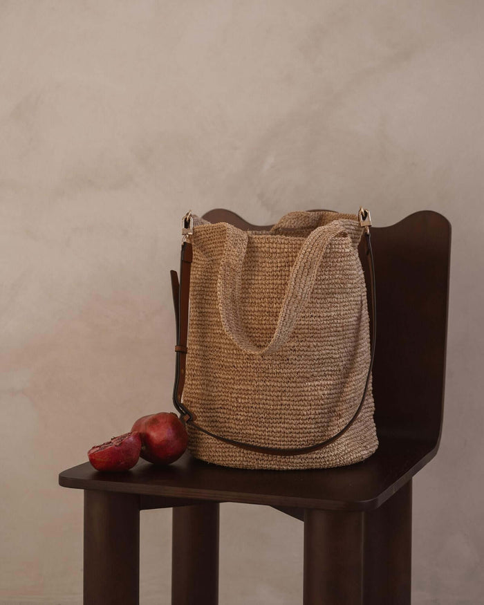Oat raffia beach bag, Sand Society