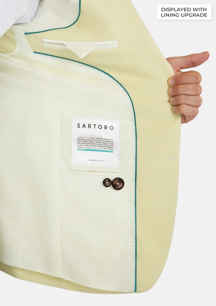 Ellis Olive Cream Linen Blend Jacket - SARTORO
