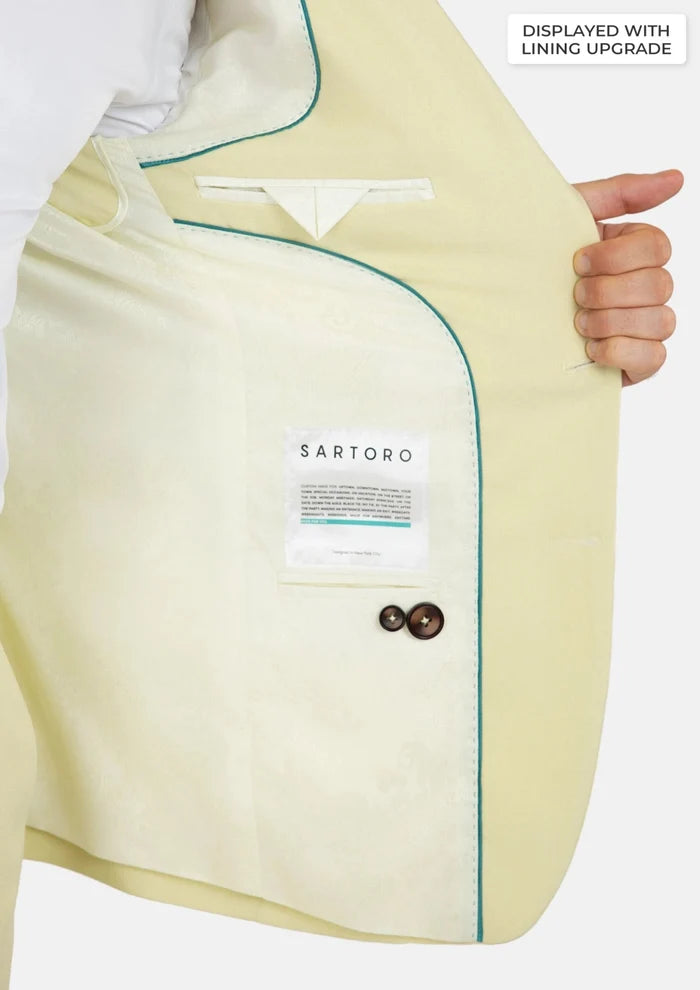 Ellis Olive Cream Linen Blend Suit - SARTORO