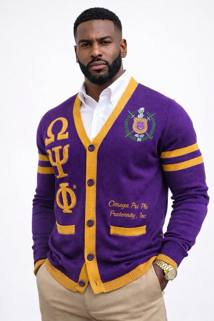 Omega Psi Phi Purple Cardigan