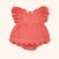 Petit Playa Organic Cotton Maya Romper Dress in Lover print, breathable organic cotton clothing for babies and girls — image 2