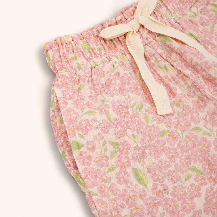 Petit Playa Organic Cotton Petal Pant in Peony print, breathable organic cotton clothing for babies and girls — image 5