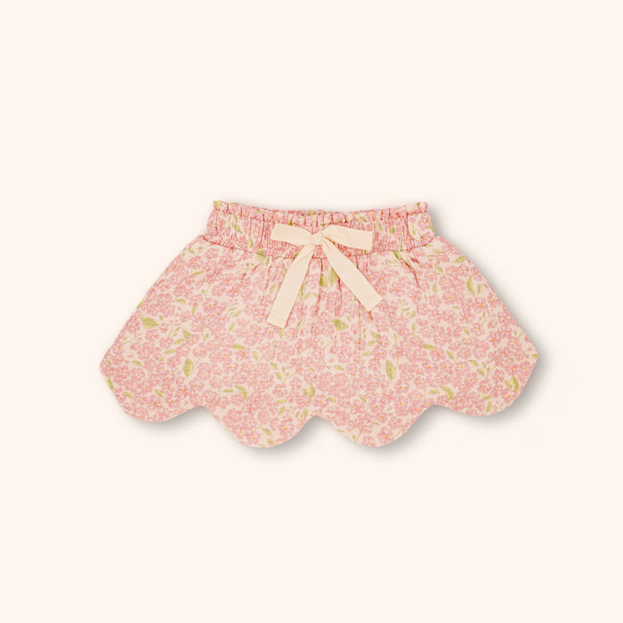 Petit Playa Organic Cotton Petal Skort in Peony print, breathable organic cotton clothing for babies and girls — image 2