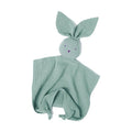 Organic muslin lagoon bunny baby and toddler comforter made from soft organic cotton