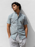 Oskar Short Sleeve Stripe Shirt - Washed Teal