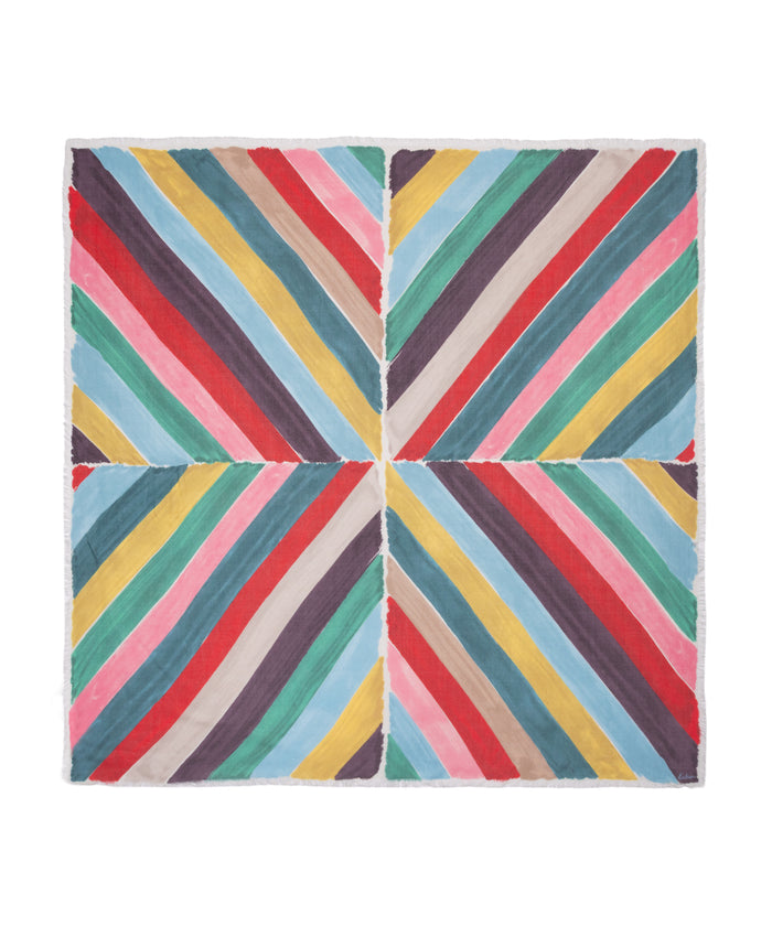 Painted Chevron Modal Square Scarf in multi