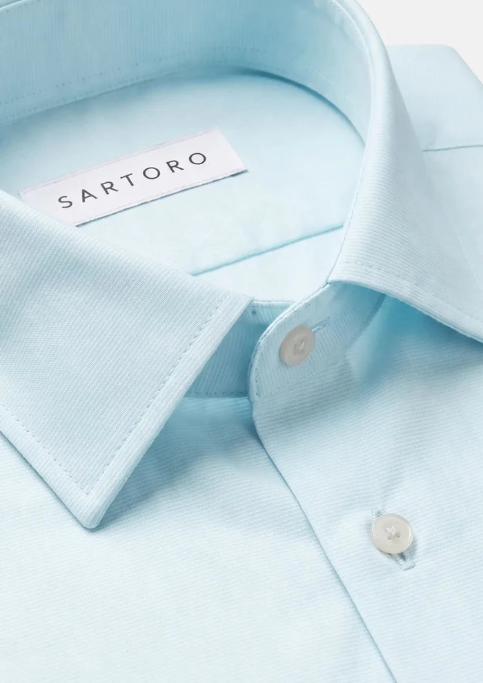 Pale Aqua End On End Shirt - SARTORO
