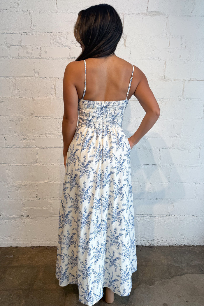 Palm Coast Midi Dress Back, adeline boutique, dallas boutique, boutique