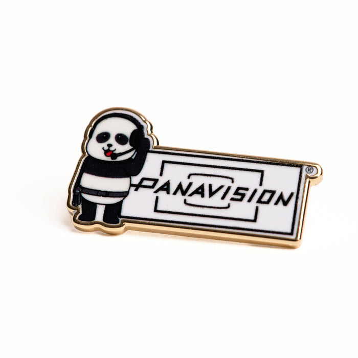 PANDA WITH HEADSET PIN BADGE