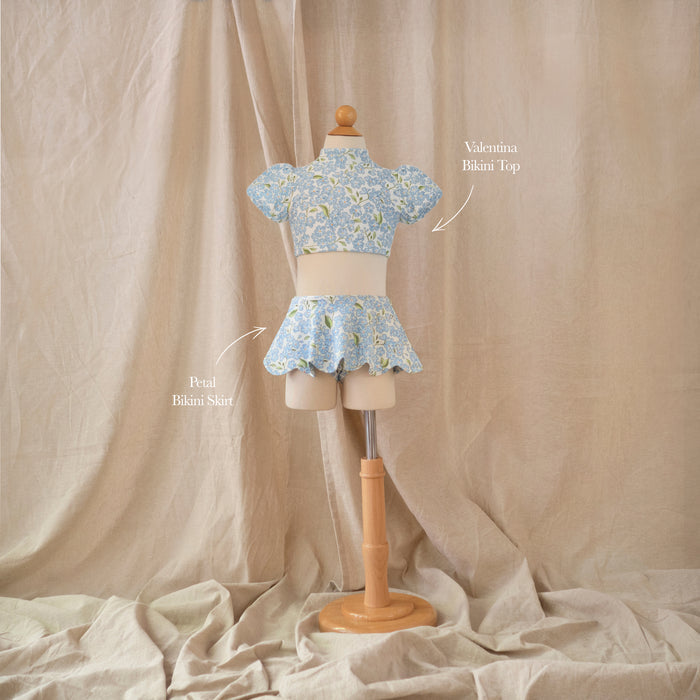 Petit Playa Petal Bikini Skirt in Hydrangea print, sun-safe UPF50+ swimwear for babies and girls — image 4