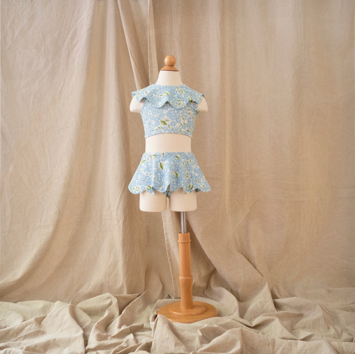 Petit Playa Petal Bikini Skirt in Hydrangea print, sun-safe UPF50+ swimwear for babies and girls — image 5
