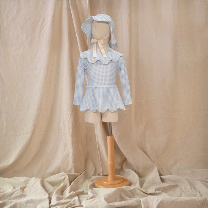 Petit Playa Petal Long Sleeve Swim Dress in Dorothy print, sun-safe UPF50+ swimwear for babies and girls — image 4