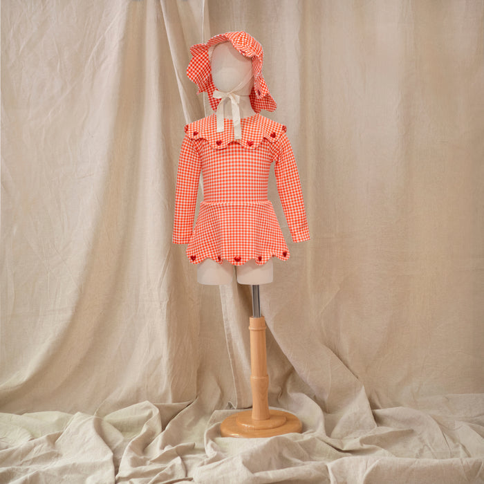 Petit Playa Petal Long Sleeve Swim Dress in Lover print, sun-safe UPF50+ swimwear for babies and girls — image 6