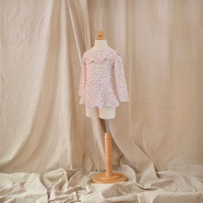 Petit Playa Petal Long Sleeve Swim Dress in Peony print, sun-safe UPF50+ swimwear for babies and girls — image 4